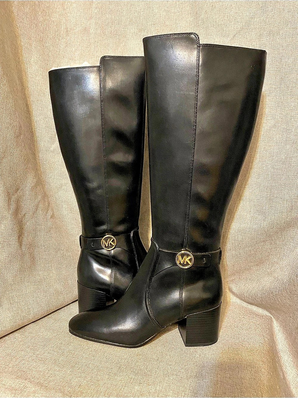 Michael Kors Carmen Leather Riding Boot Black US 8M
